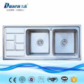 washboard double bowl stainless steel sink dustbin narrow kitchen sink